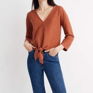 Madewell Texture & Thread Long-Sleeve Tie-front